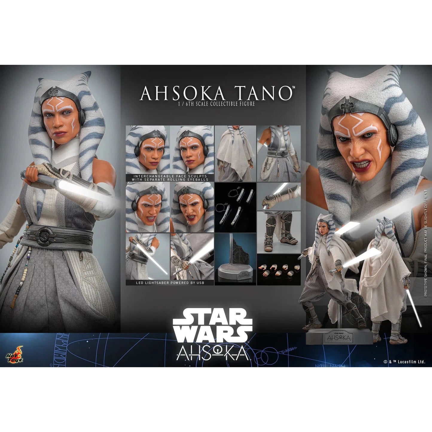Ahsoka Tano: White Version: Star Wars: Ahsoka - Hot Toys Action Figures