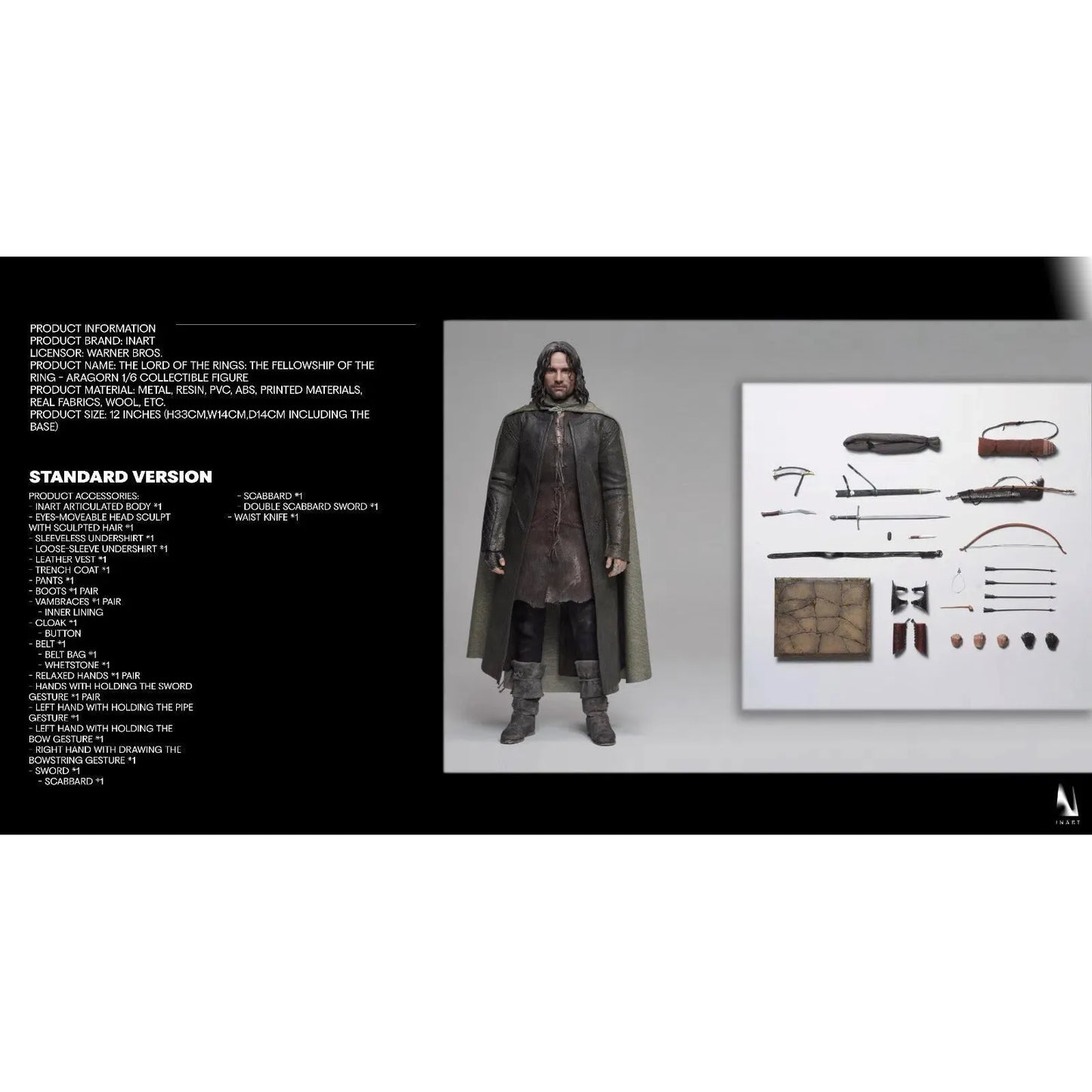 Aragorn: Standard Version: The Lord Of The Rings: Inart - INART Action Figure