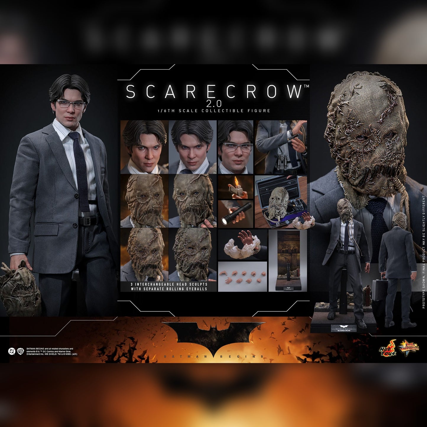 Batman Begins: Scarecrow 2.0: 1/6th Action Figure - Hot Toys Action Figures