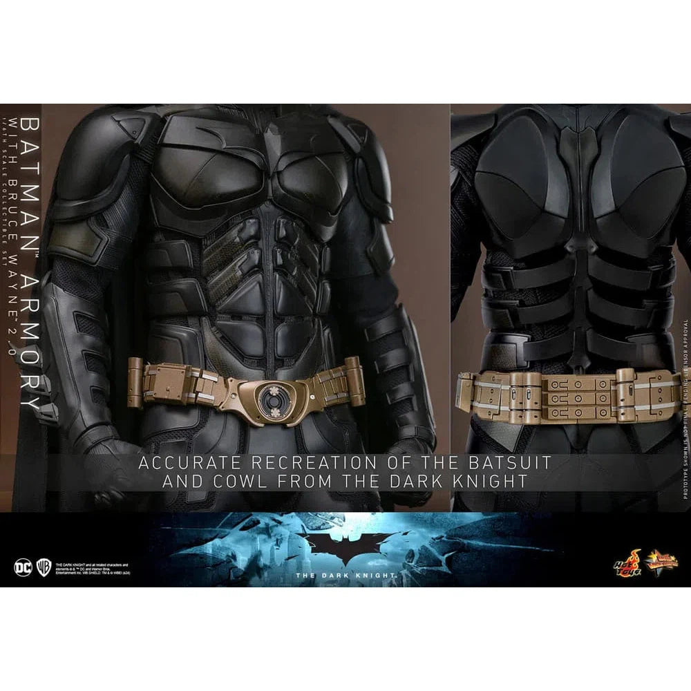 Batman: The Dark Knight: Armory With Bruce Wayne & Batman: 2.0 - Hot Toys Action Figures
