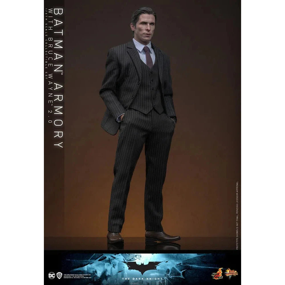Batman: The Dark Knight: Armory With Bruce Wayne & Batman: 2.0 - Hot Toys Action Figure
