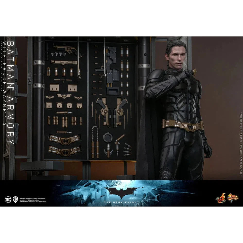 Batman: The Dark Knight: Armory With Bruce Wayne & Batman: 2.0 - Hot Toys Action Figure
