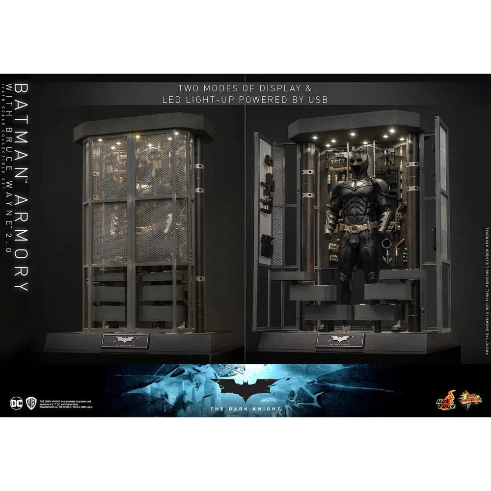 Batman: The Dark Knight: Armory With Bruce Wayne & Batman: 2.0 - Hot Toys Action Figure