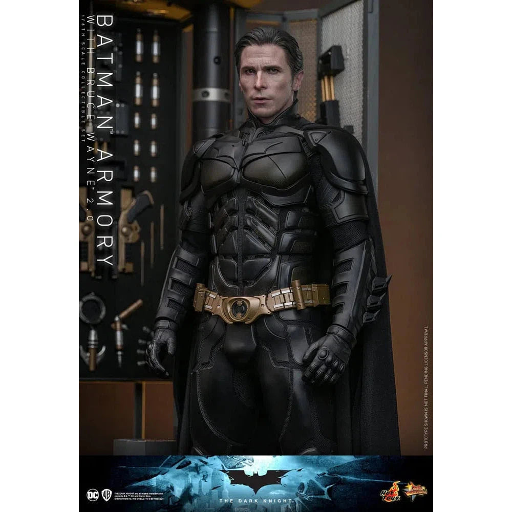 Batman: The Dark Knight: Armory With Bruce Wayne & Batman: 2.0 - Hot Toys Action Figure