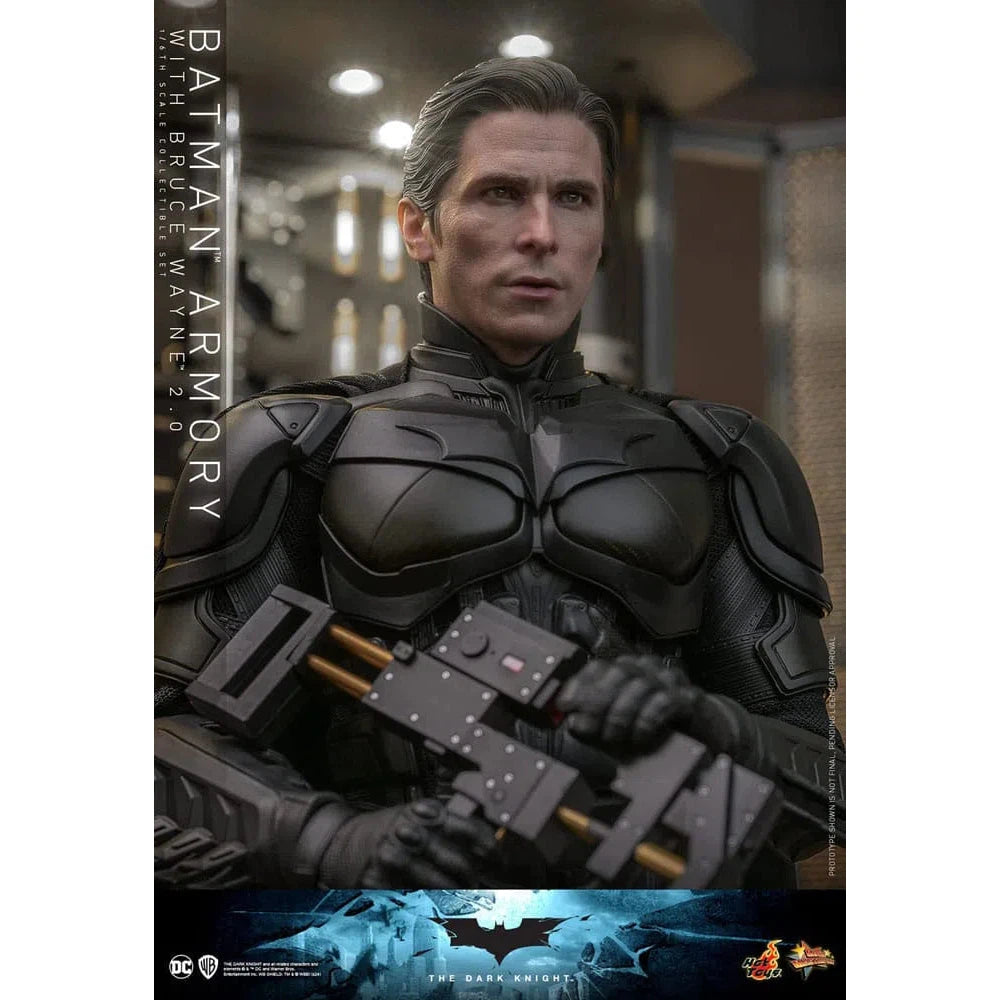 Batman: The Dark Knight: Armory With Bruce Wayne & Batman: 2.0 - Hot Toys Action Figure