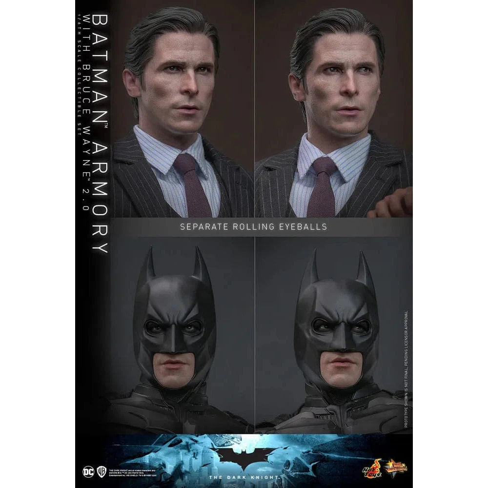 Batman: The Dark Knight: Armory With Bruce Wayne & Batman: 2.0 - Hot Toys Action Figure