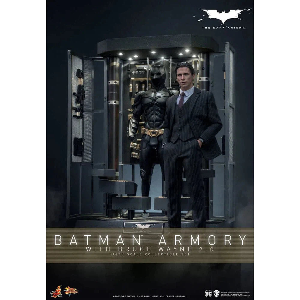 Batman: The Dark Knight: Armory With Bruce Wayne & Batman: 2.0 - Hot Toys Action Figure