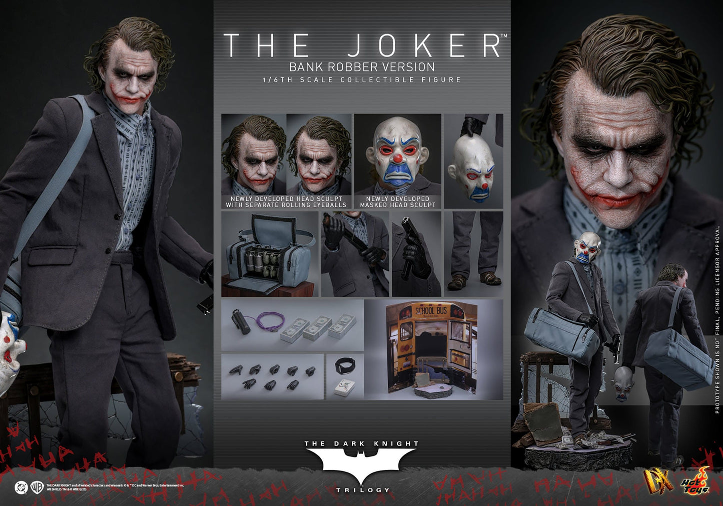 Batman: The Dark Knight: The Joker (Bank Robber Version) DX: 1/6th - Hot Toys Action Figures