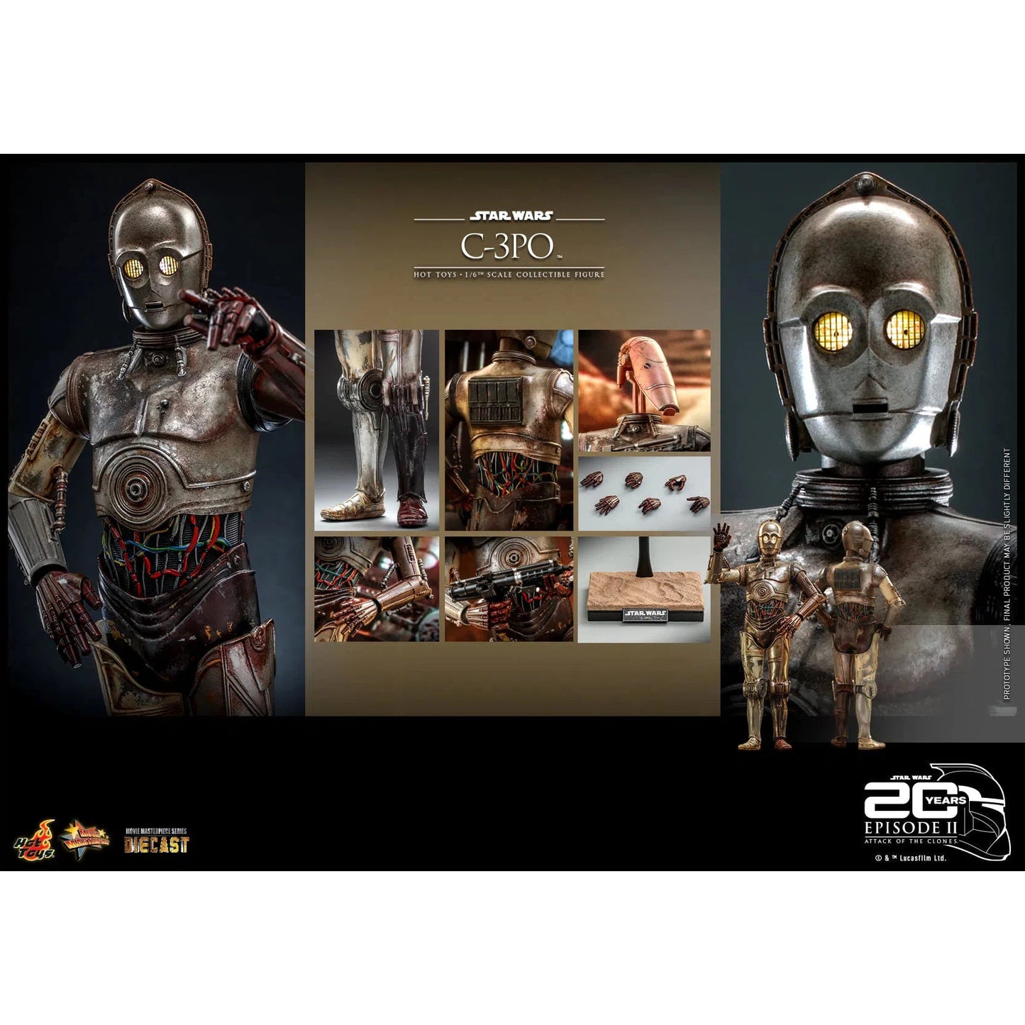 C-3PO: Star Wars: Attack Of The Clones: MMS650D46 - Hot Toys Action Figures