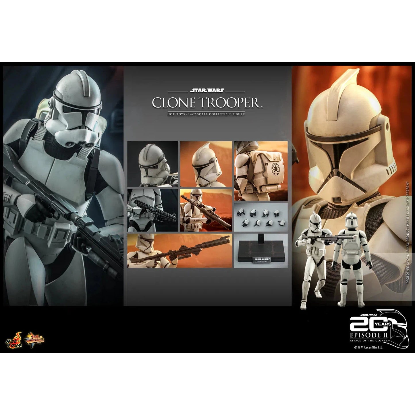 Clone Trooper: Star Wars: Attack Of The Clones: MMS647 - Hot Toys Action Figures