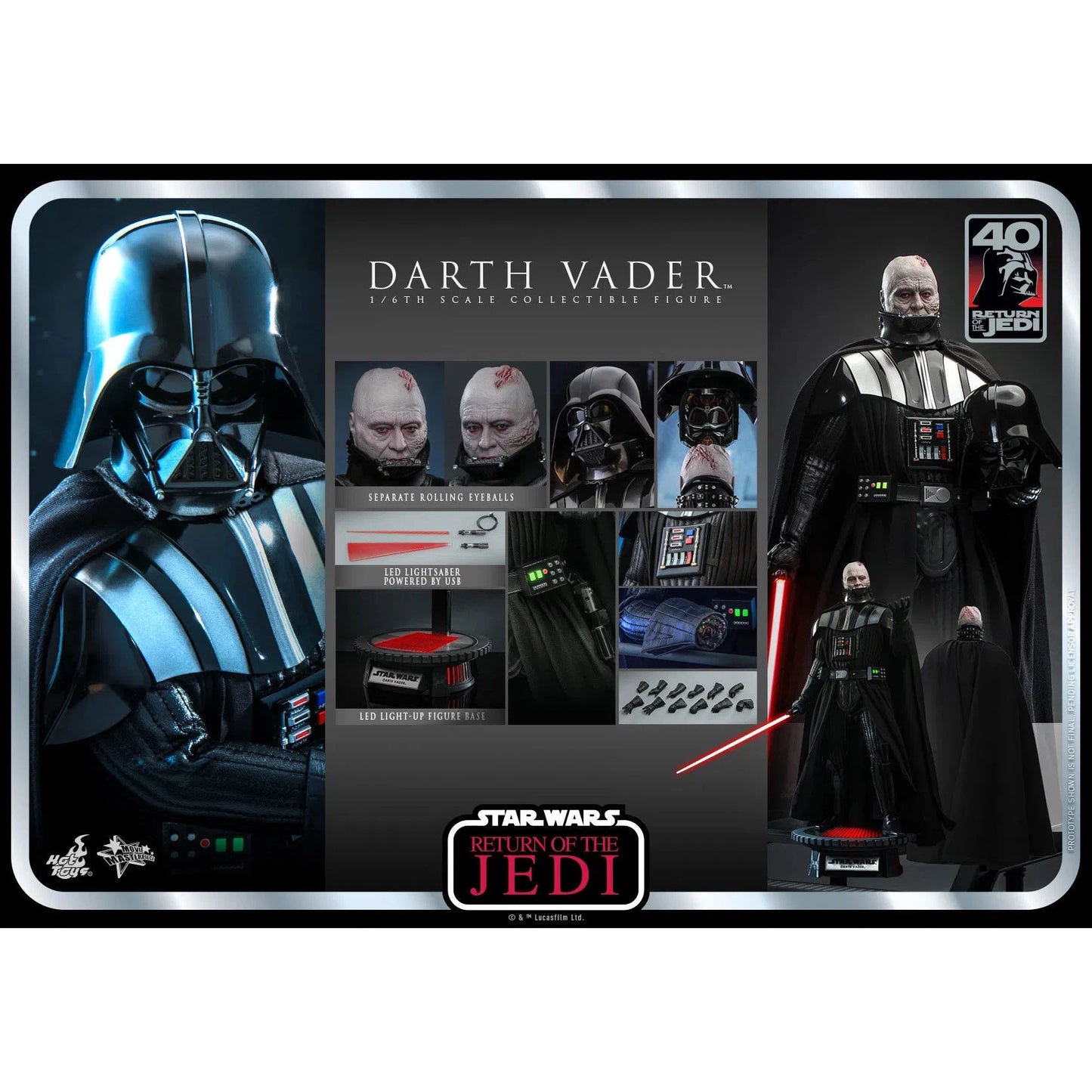 Darth Vader: Star Wars: Return Of The Jedi: 40th Anniversary - Hot Toys Action Figures