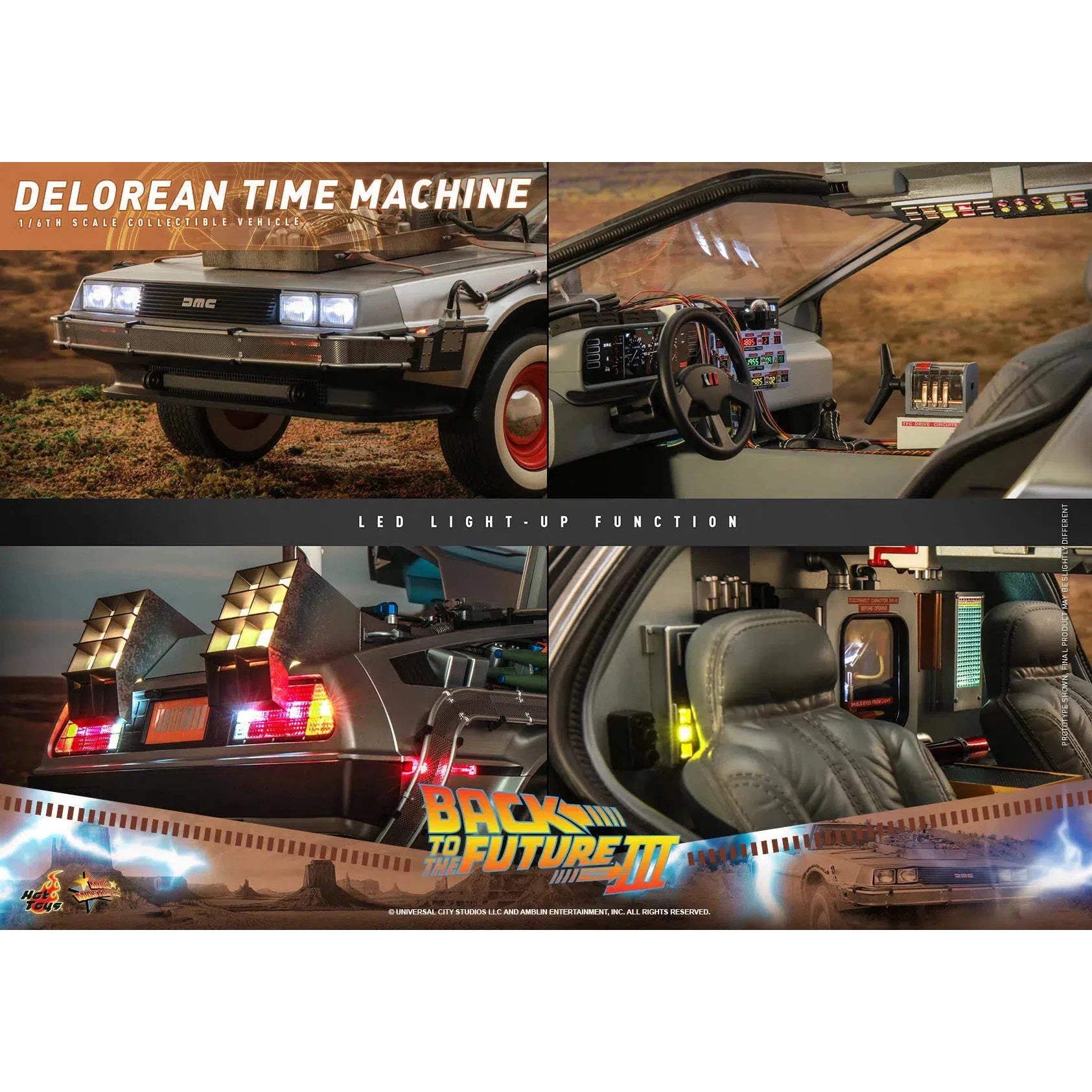 Delorean Time Machine: Back To The Future Part III - Hot Toys Action Figure