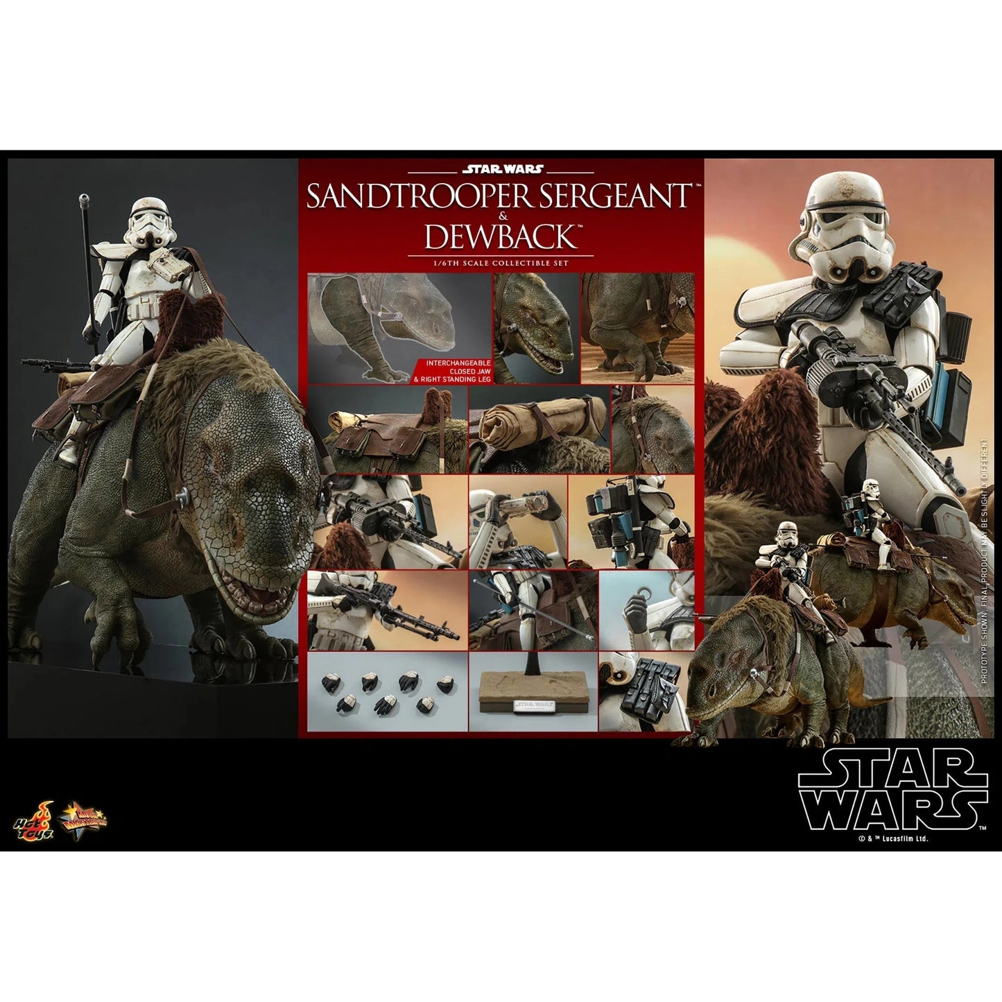 Dewback Deluxe & Sandtrooper Sergeant: Star Wars: A New Hope - Hot Toys Action Figure