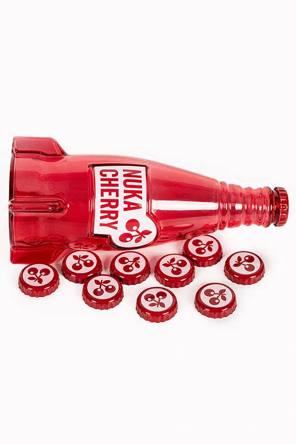 Fallout: Nuka Cola Cherry Glass Bottle & Caps - DEVplus Action Figure