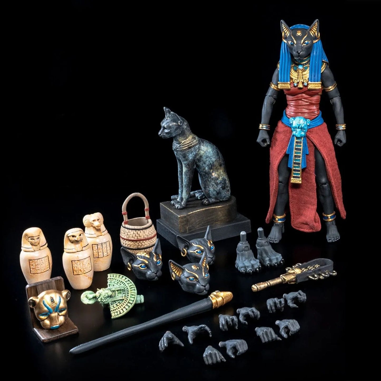 Figura Obscura: Bastet (Black and Red Ver): Action Figure - Four Horsemen Action Figures