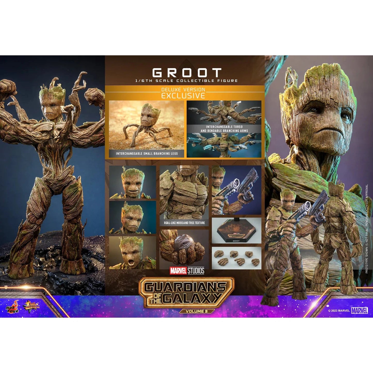Groot: Deluxe: Guardians Of The Galaxy Vol.3: Marvel - Hot Toys Action Figure