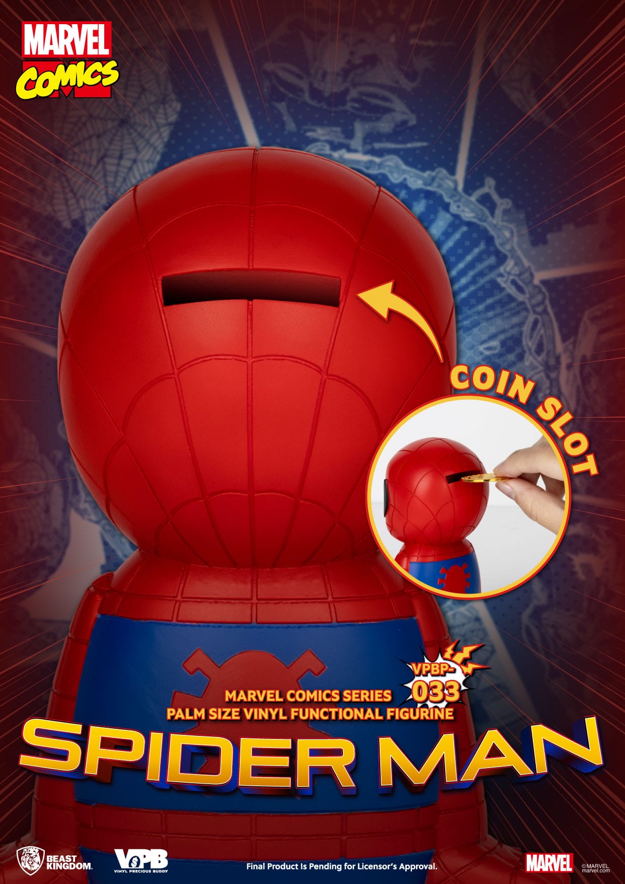Marvel: Spider-Man Palm-Sized Vinyl Piggy Bank - Beast Kingdom Piggy Bank