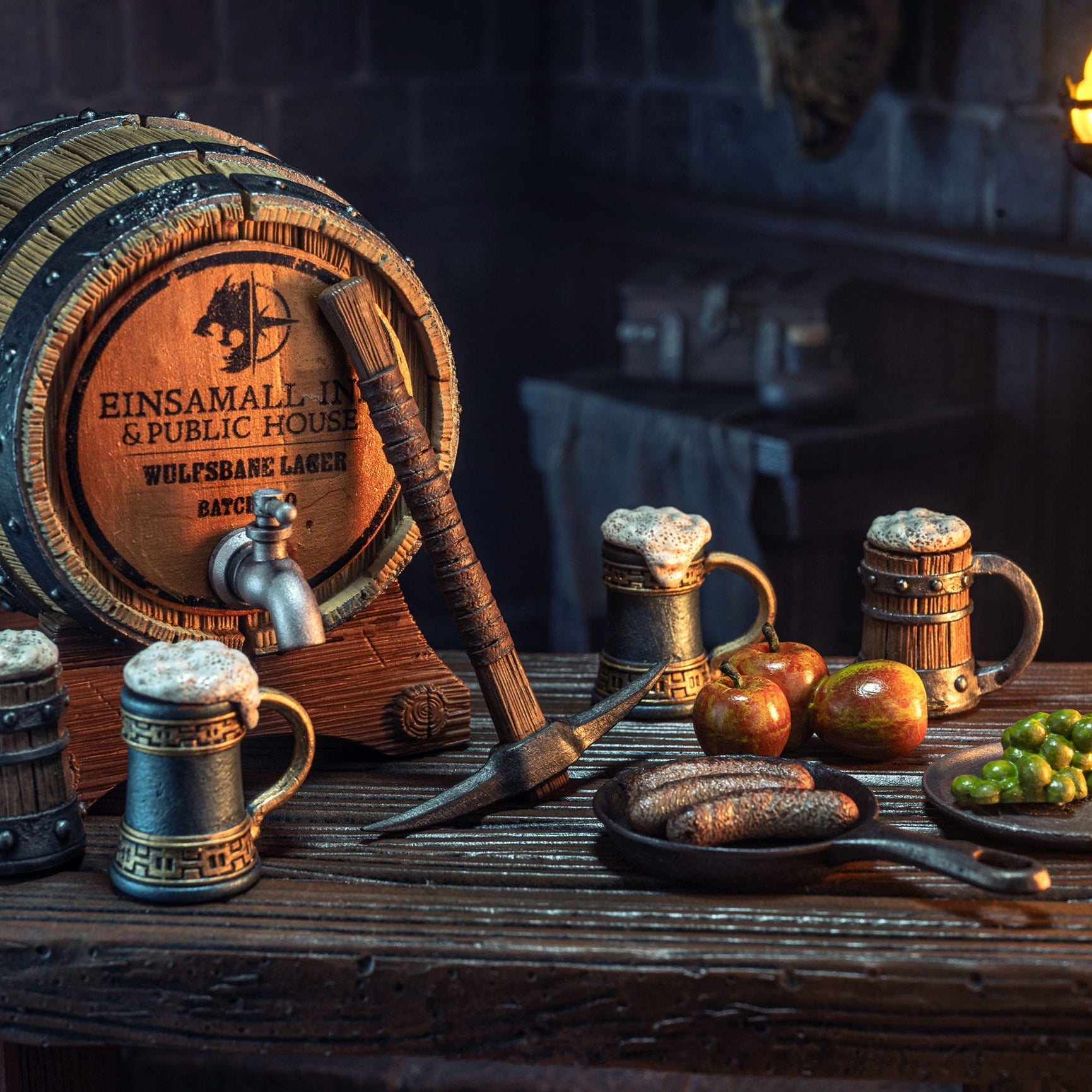 Mythic Legions: Horror of Einsamall: Halvard of Frothvar: Inn & Public House Accessory Set - Four Horsemen Action Figure