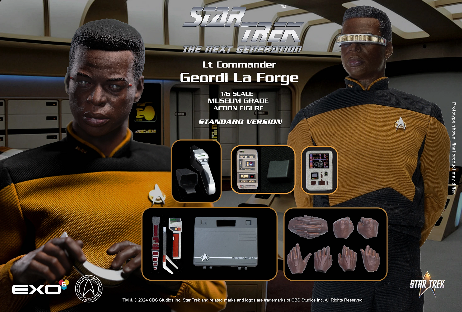 Star Trek: The Next Generation: Lt. Commander Geordi La Forge: Standard Version: Reissue - EXO-6 Action Figure