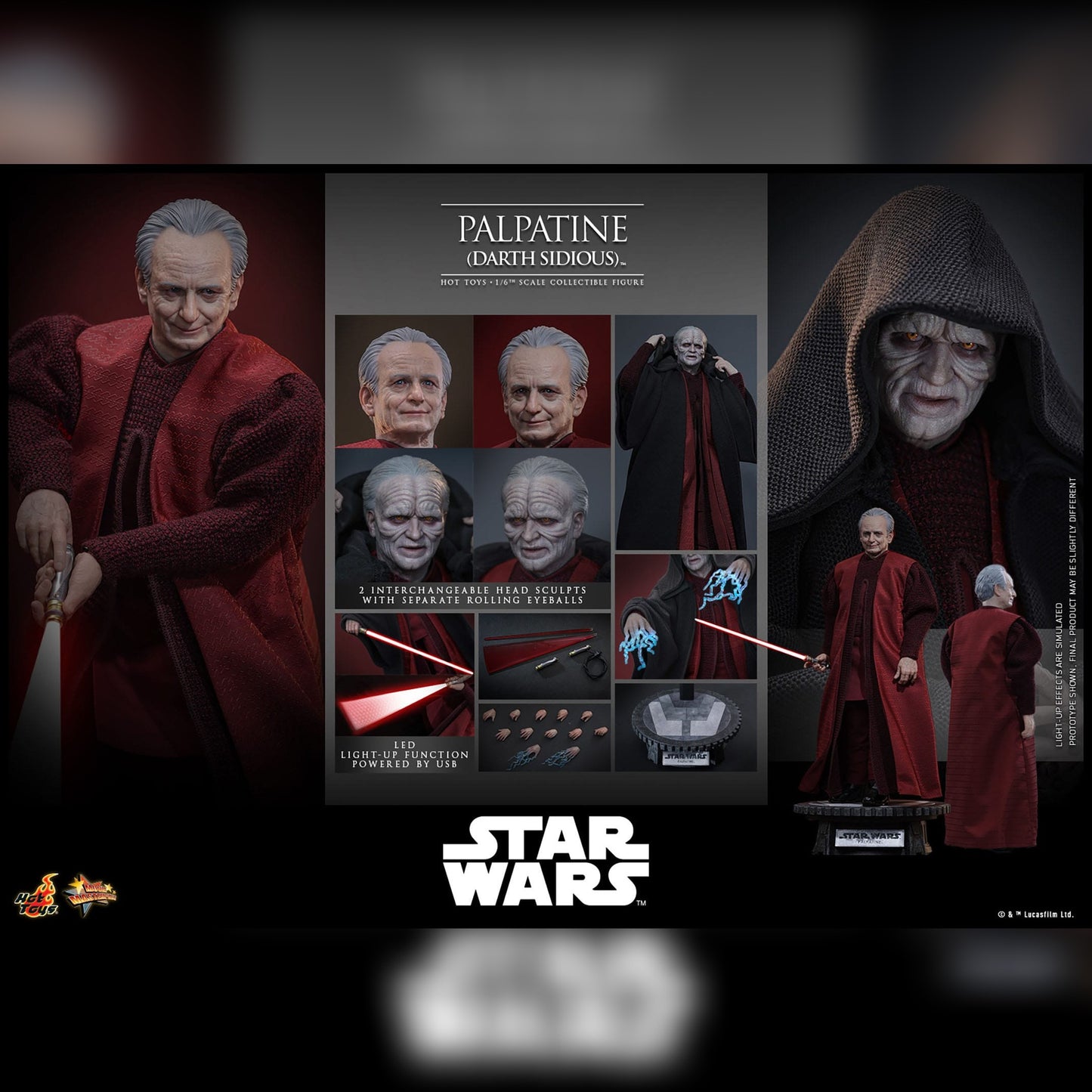 Star Wars: Episode III: Palpatine (Darth Sidious) 1/6th - Hot Toys Action Figures
