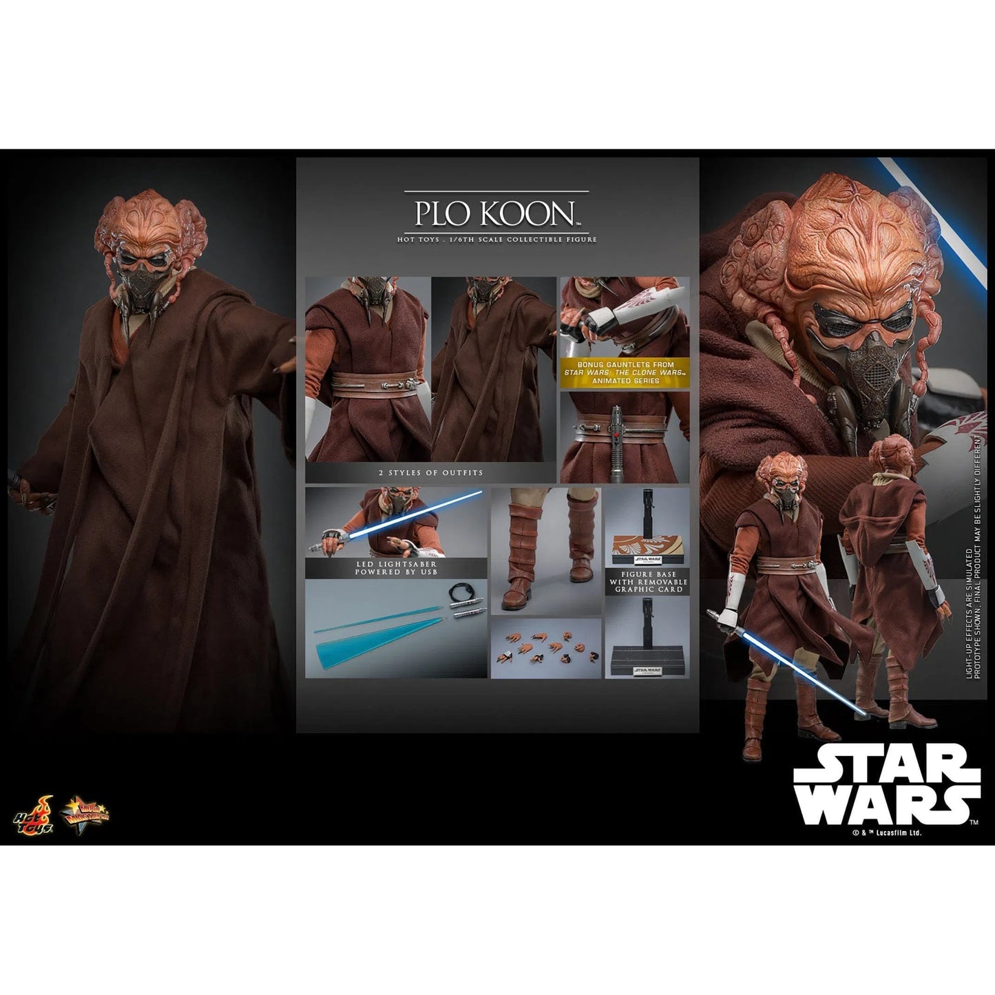 Star Wars: Revenge of the Sith: Plo Koon: 1/6th - Hot Toys Action Figures