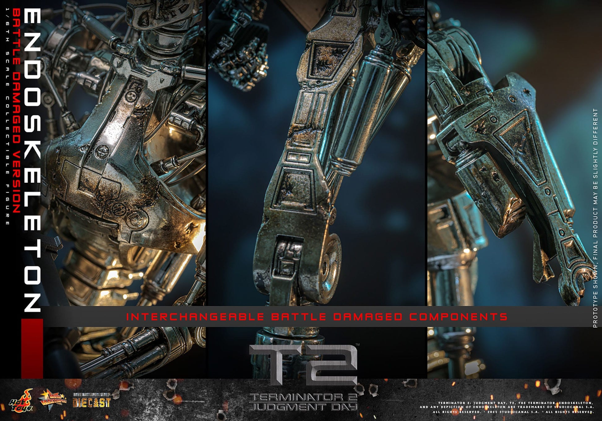 Terminator 2: Judgement: Endoskeleton (Battle Damaged Ver.): 1/6th Scale Action Figure - Hot Toys Action Figure