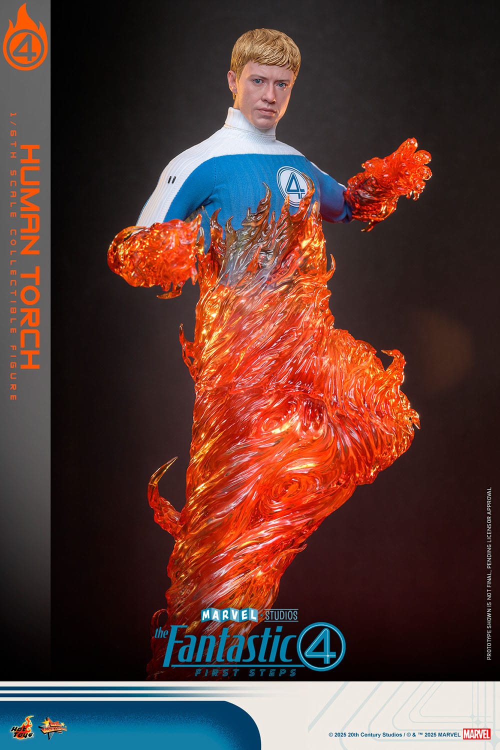 The Fantastic Four: First Steps: Johnny Storm "Human Torch": 1/6th Scale Action Figure - Hot Toys Action Figure