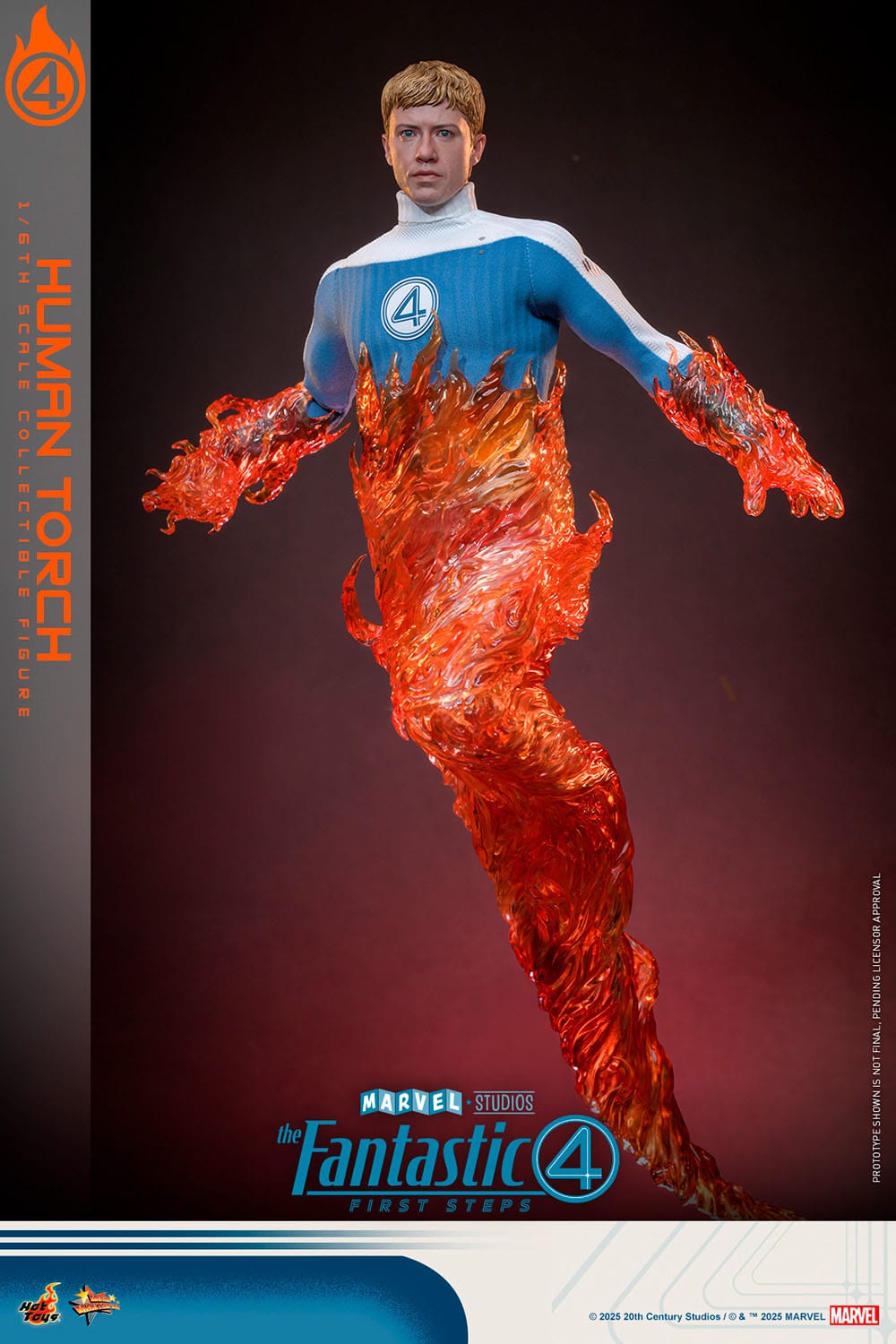 The Fantastic Four: First Steps: Johnny Storm "Human Torch": 1/6th Scale Action Figure - Hot Toys Action Figure
