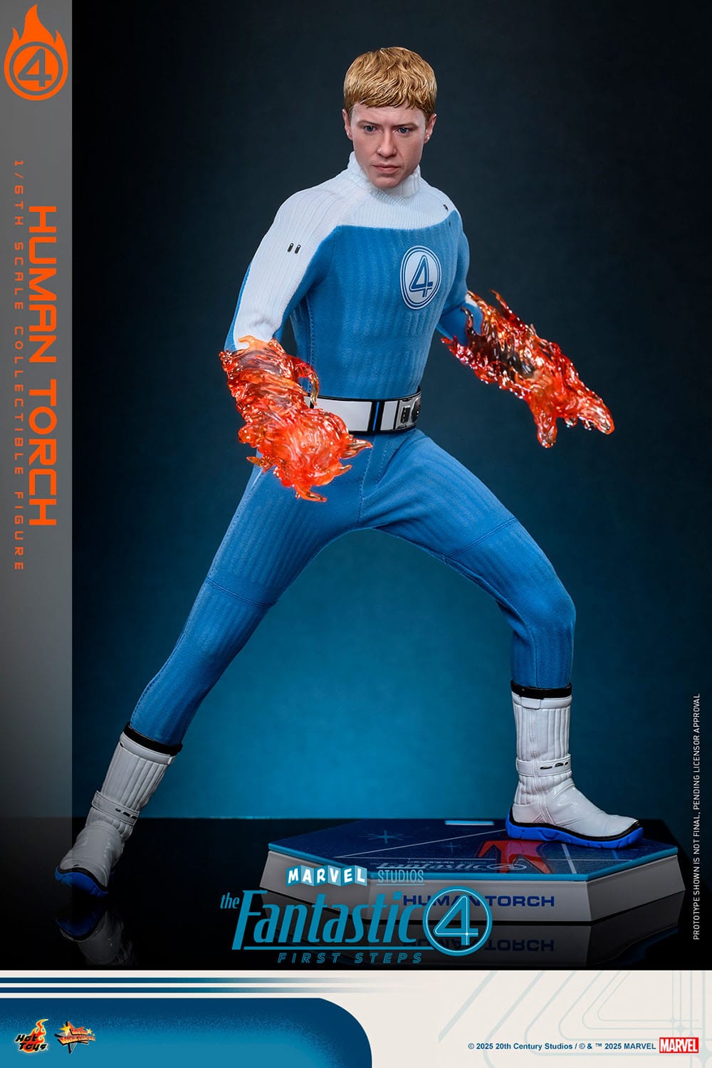 The Fantastic Four: First Steps: Johnny Storm "Human Torch": 1/6th Scale Action Figure - Hot Toys Action Figure