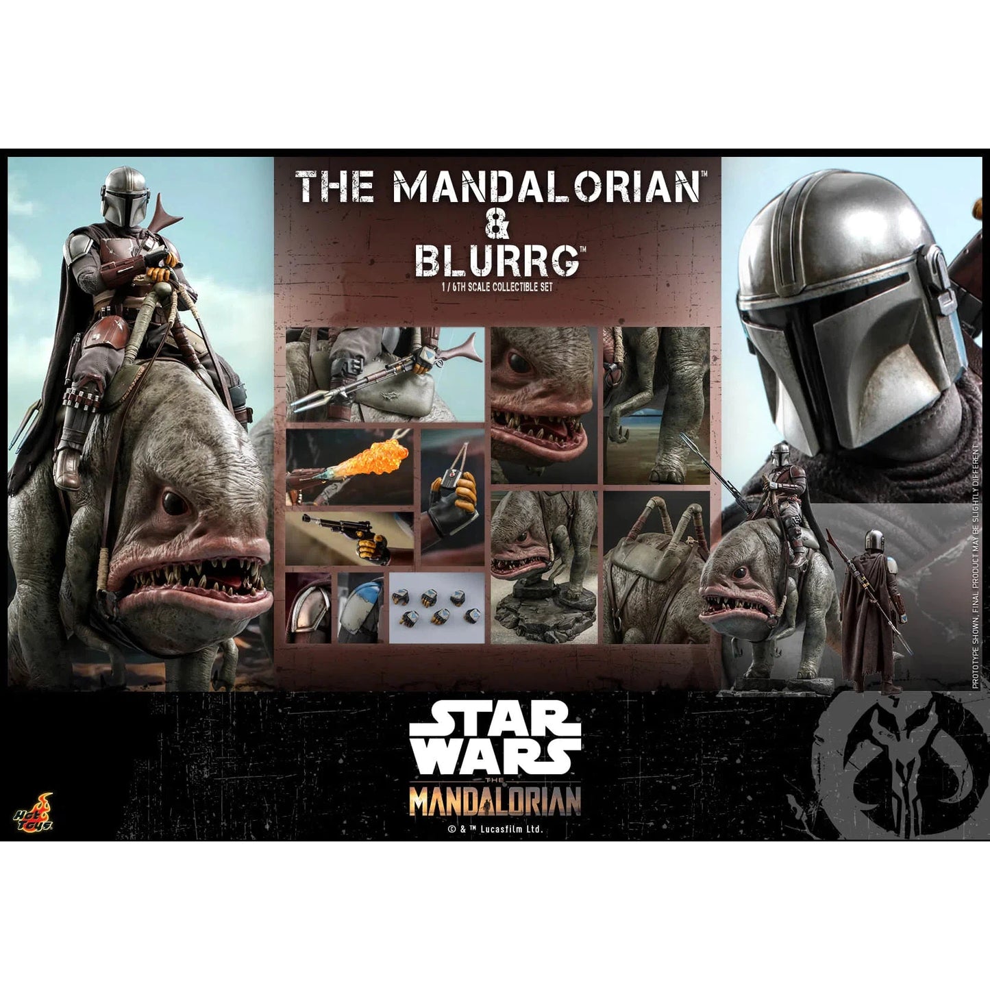 The Mandalorian & Blurrg Set: TMS046: The Mandalorian: Star Wars - Hot Toys Action Figure