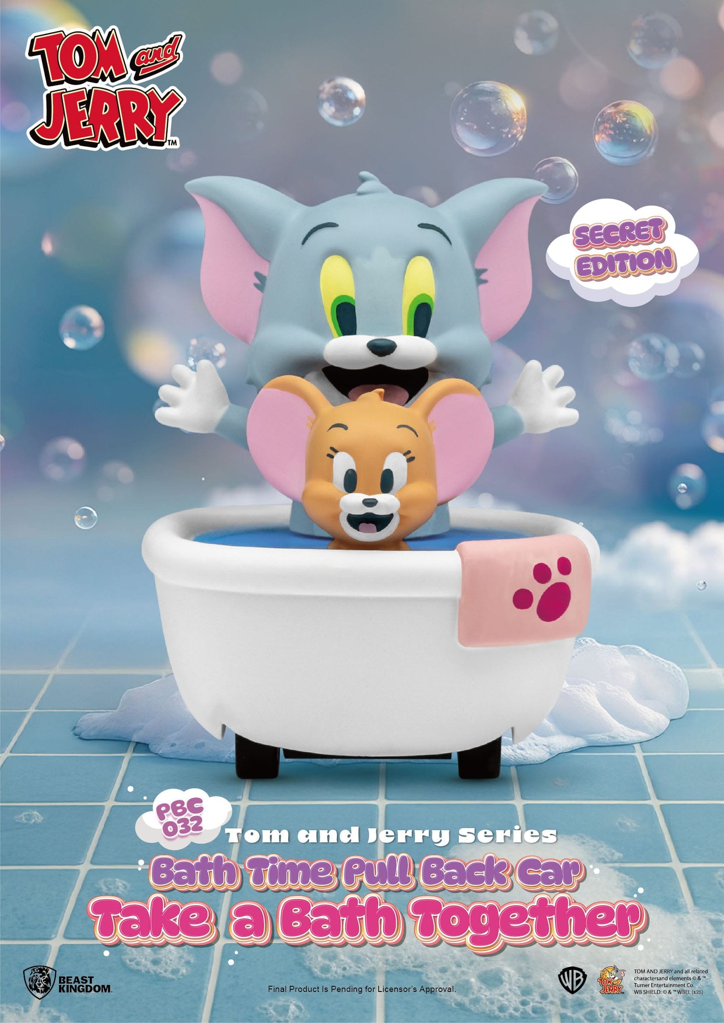 Tom and Jerry: Bath Time: Box of 6 Pull Back Cars - Beast Kingdom Blind Box