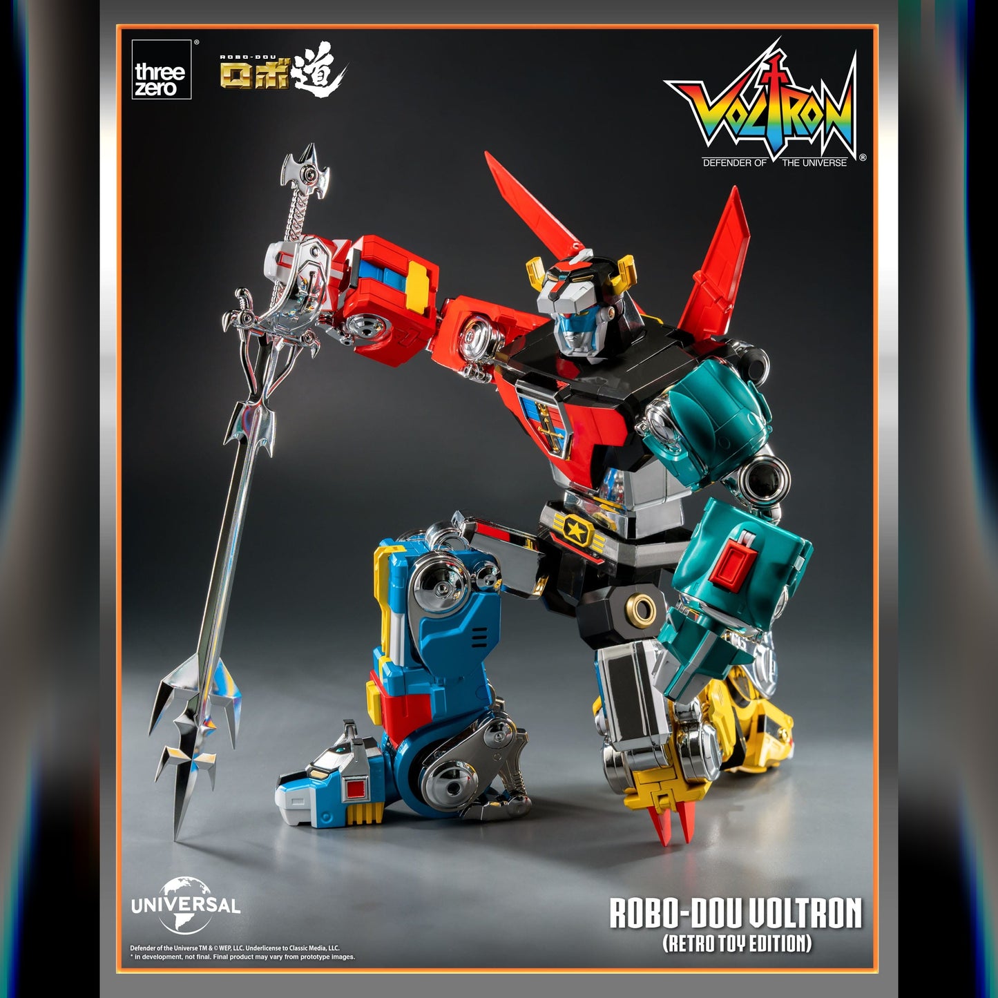 Voltron: Defender Of The Universe: ROBO-DOU Voltron (Retro Toy Edition): Action Figure - ThreeZero Action Figure