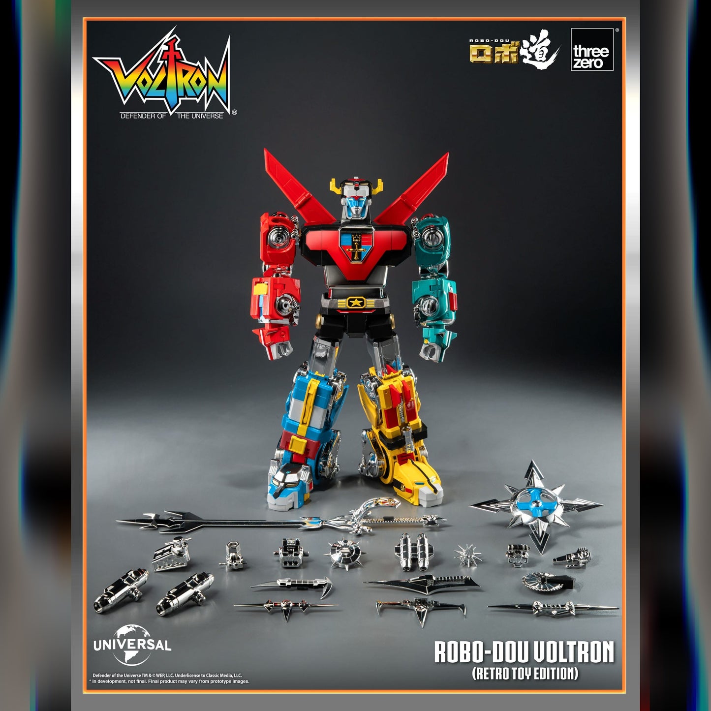 Voltron: Defender Of The Universe: ROBO-DOU Voltron (Retro Toy Edition): Action Figure - ThreeZero Action Figure