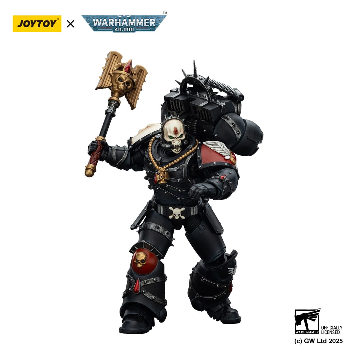 Warhammer 40,000: Blood Angels: Lemartes with Jump Pack Blood Crozius and Absolver Bolt Pistol: 1/18 Scale Action Figure - Joy Toy Action Figure