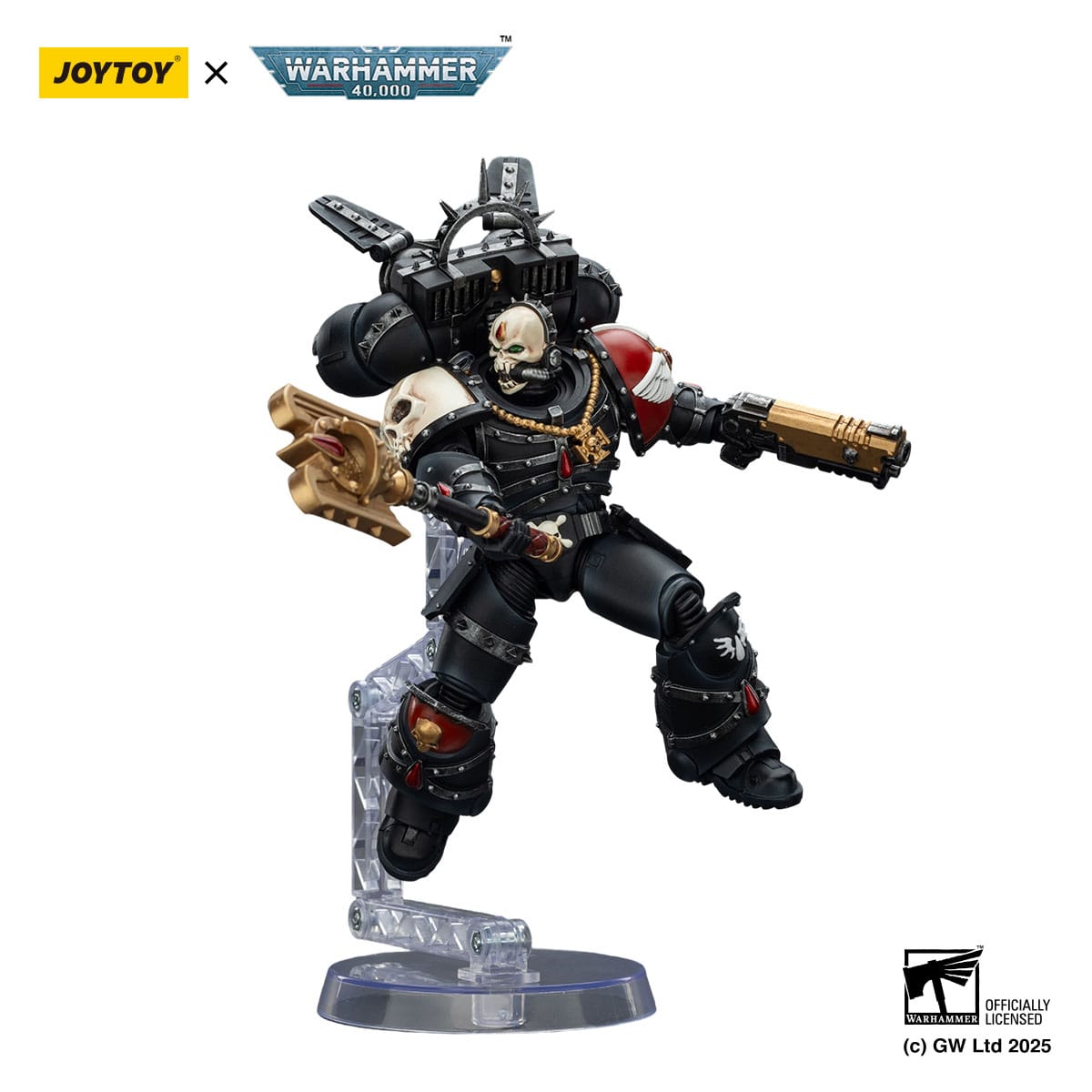 Warhammer 40,000: Blood Angels: Lemartes with Jump Pack Blood Crozius and Absolver Bolt Pistol: 1/18 Scale Action Figure - Joy Toy Action Figure