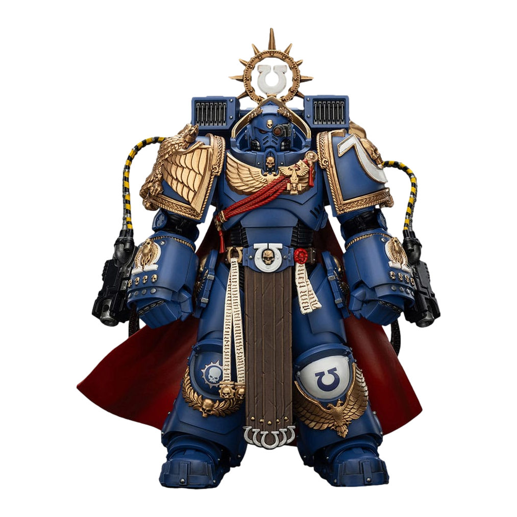 Warhammer 40,000: Space Marine 2: Ultramarines: Marneus Calgar: Chapter Master with MKX Gravis Armour and Gauntlets of Ultramar: 1/18 Scale Action Figure - Joy Toy Action Figure