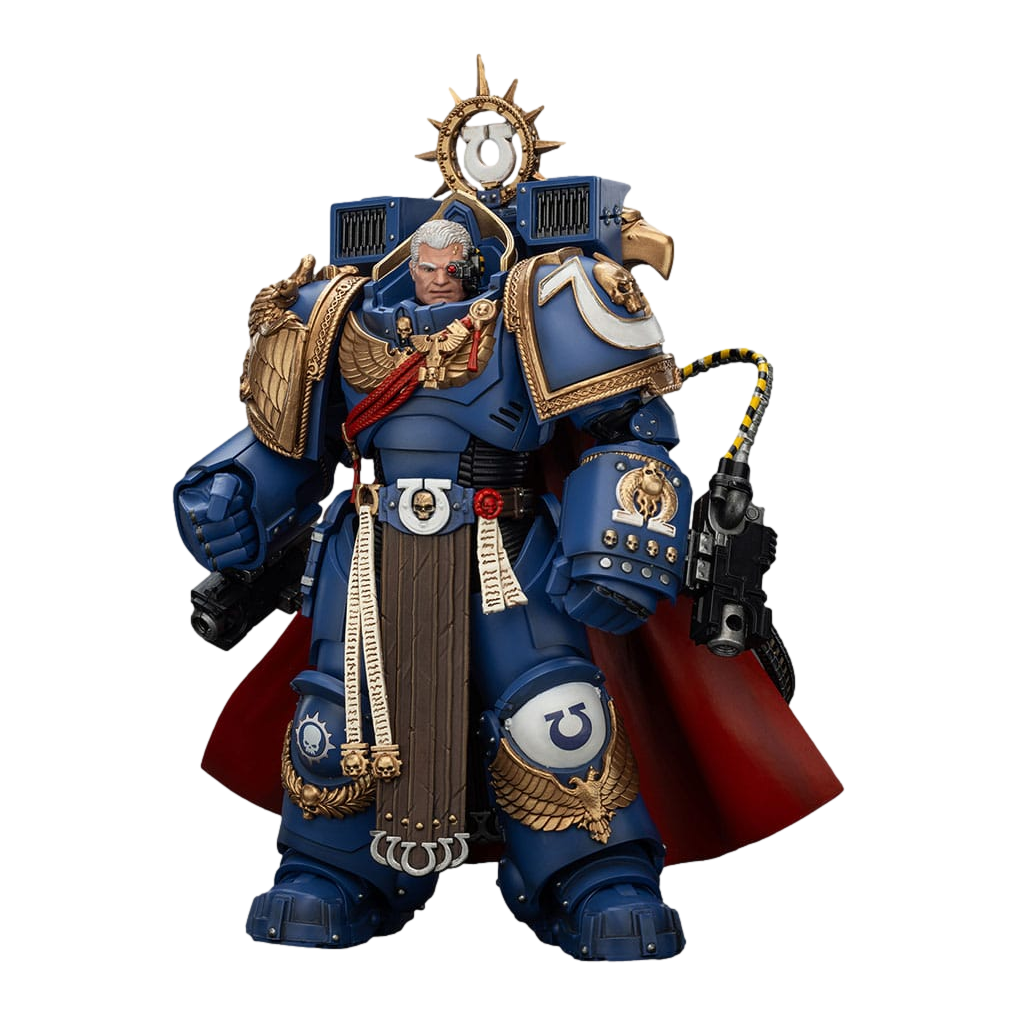 Warhammer 40,000: Space Marine 2: Ultramarines: Marneus Calgar: Chapter Master with MKX Gravis Armour and Gauntlets of Ultramar: 1/18 Scale Action Figure - Joy Toy Action Figure