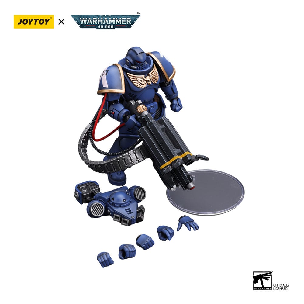 Warhammer 40k: Ultramarines: Desolation Marine with Castellan Launcher (Superfrag): Action Figure - Joy Toy Action Figure
