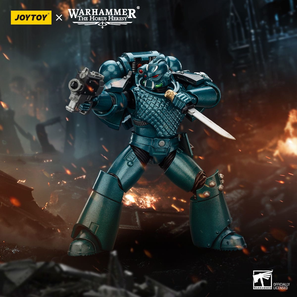 Warhammer: The Horus Heresy: Alpha Legion: Head hunter With Banestrike Combi-Bolter And Power Dagger: Action Figure: Joy Toy - Joy Toy Action Figure