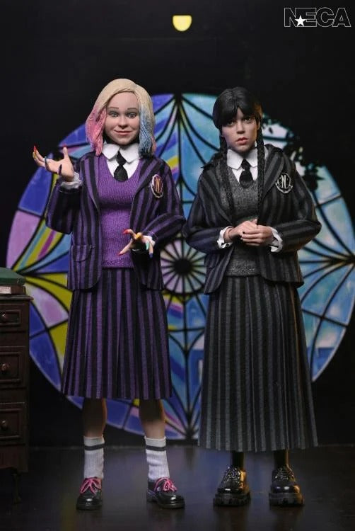 Wednesday: Wednesday Addams & Enid (Nevermore Uniform): 8" Clothed Action Figure 2-Pack - Neca Action Figure