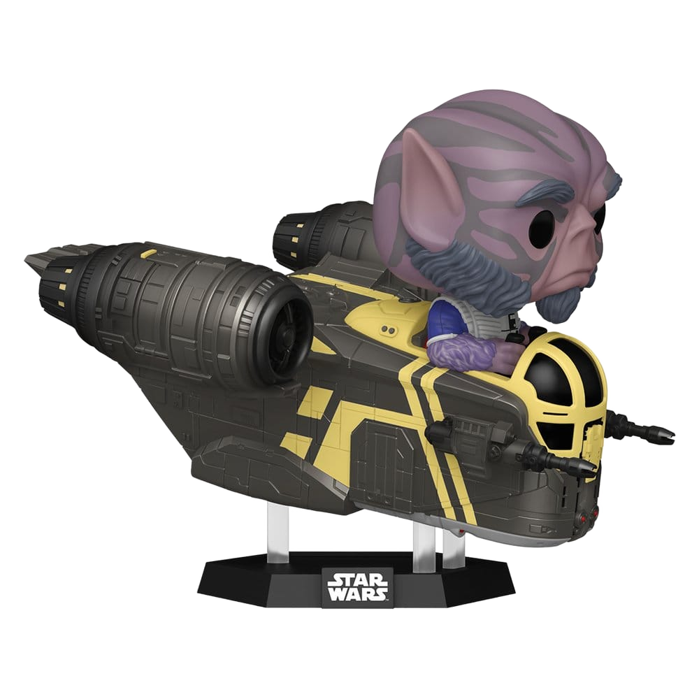 Star Wars: The Mandalorian and Grogu POP! Rides Deluxe Vinyl Bobblehead Figure Zeb Orrelios in the Razor Crest - Funko Pop! Figures