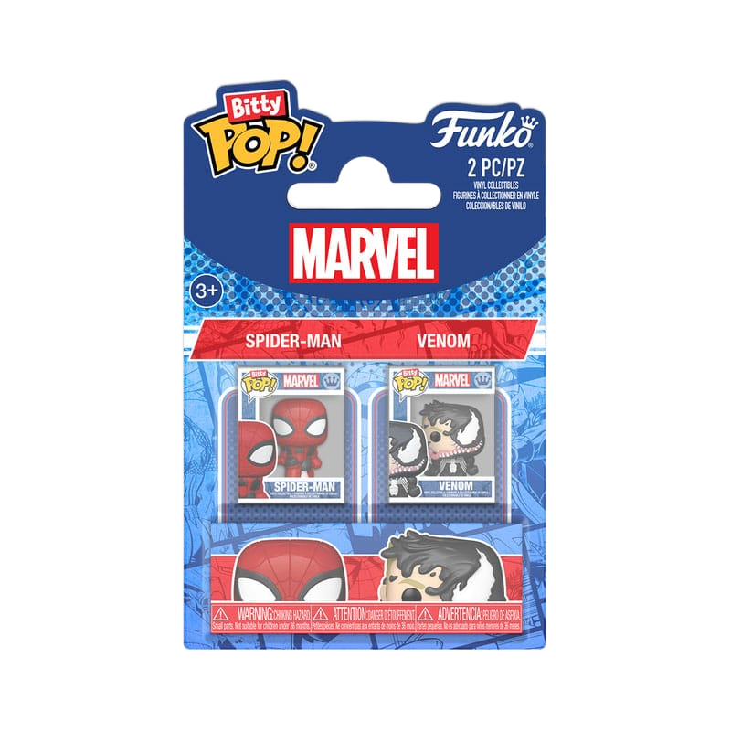 Spider-Man Bitty POP! Vinyl Figure 2-Pack Spider-Man&Vnm 2,5 cm - Funko Mini Figures, Pop! Figures
