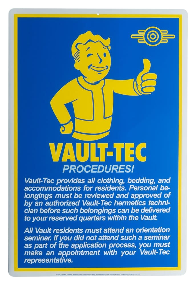 Fallout Metal Sign Procedures - Trick Or Treat Studios Accessories & Memorabilia