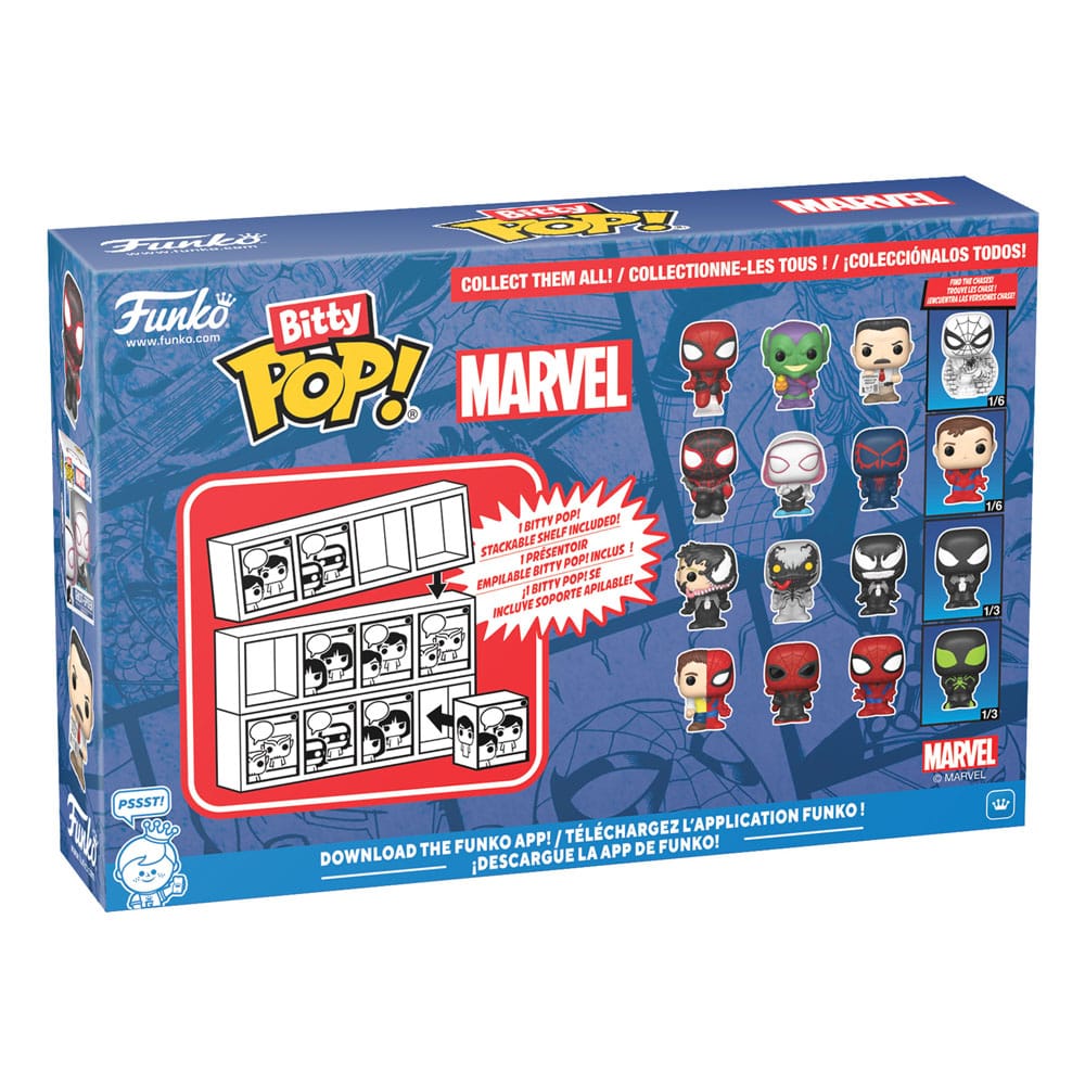 Spider-Man Bitty POP! Vinyl Figure 4-Pack Series 3 2 cm - Funko Mini Figures, POP! Figures