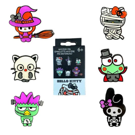 Hello Kitty by Loungefly Enamel Pins Blind Box Halloween Display Box Qty 12