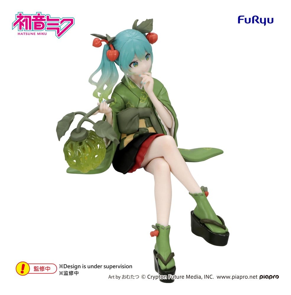 Hatsune Miku Noodle Stopper PVC Figure Flower Fairy Winter Cherry Green Color Ver. 15 cm - Furyu Statues