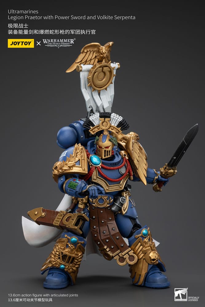 Warhammer The Horus Heresy Action Figure 1/18 Ultramarines Legion Praetor with Power Sword and Volkite Serpenta 20 cm - Joy Toy Action Figures
