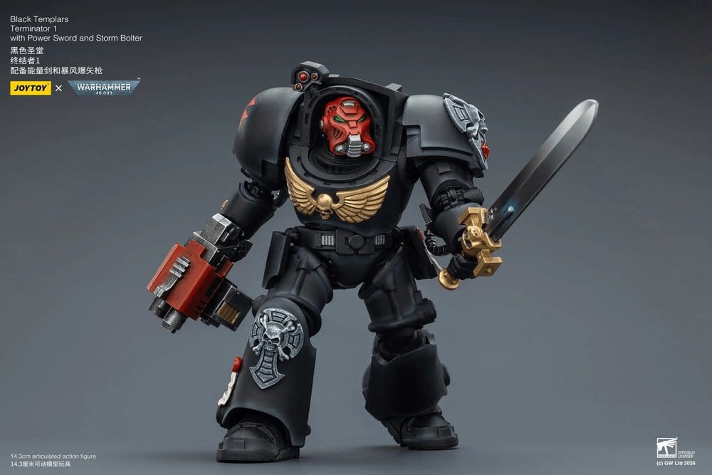 Warhammer 40,000 Action Figure Black Templars Terminator 1 with Power Sword and Storm Bolter 14 cm - Joy Toy Action Figures