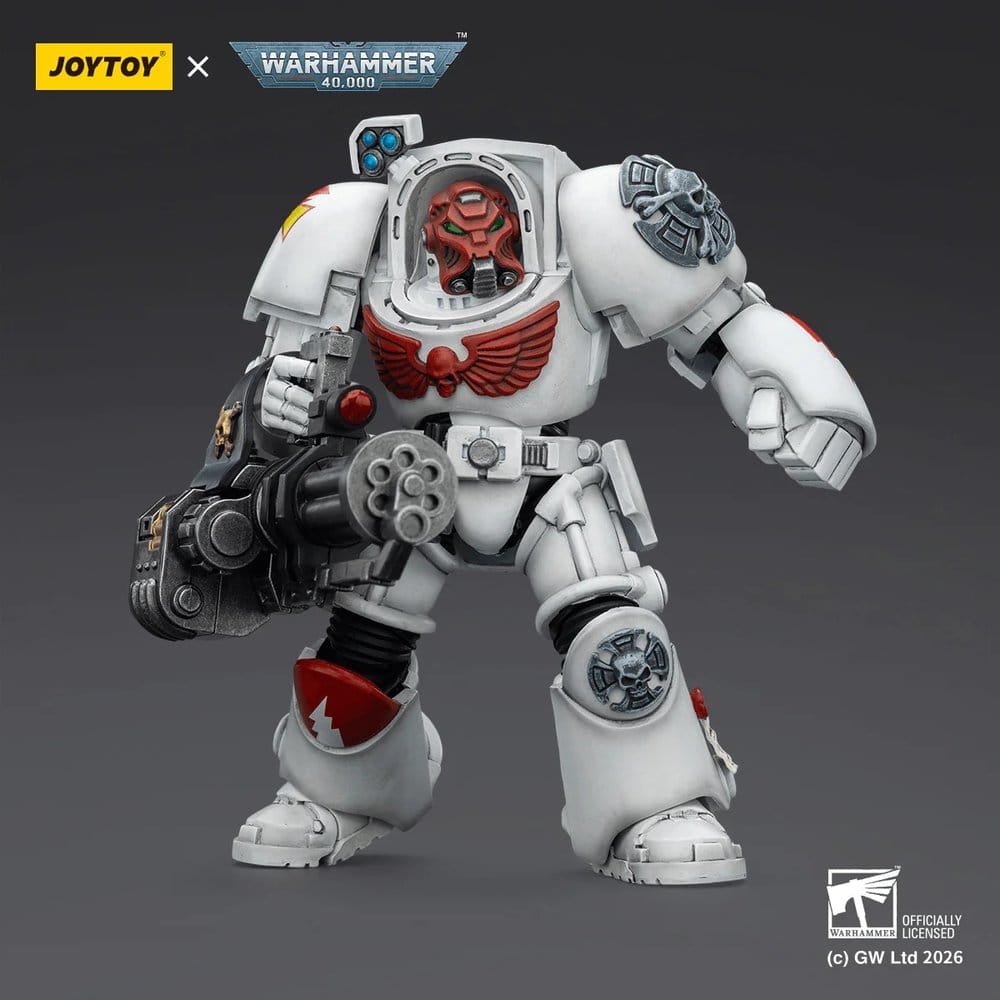 Warhammer 40,000 Action Figure White Scars Terminator 3 with Power Fist and Assault Cannon 14 cm - Joy Toy Action Figures