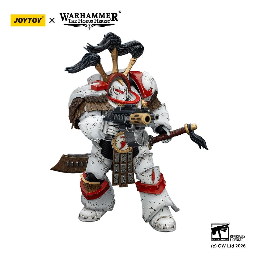 Warhammer 40,000 Action Figure White Scars Legion Praetor in Cataphractii Terminator Armour with Cyber Hawk Chogorian sword and combi-melta 14 cm - Joy Toy (CN) Action Figures